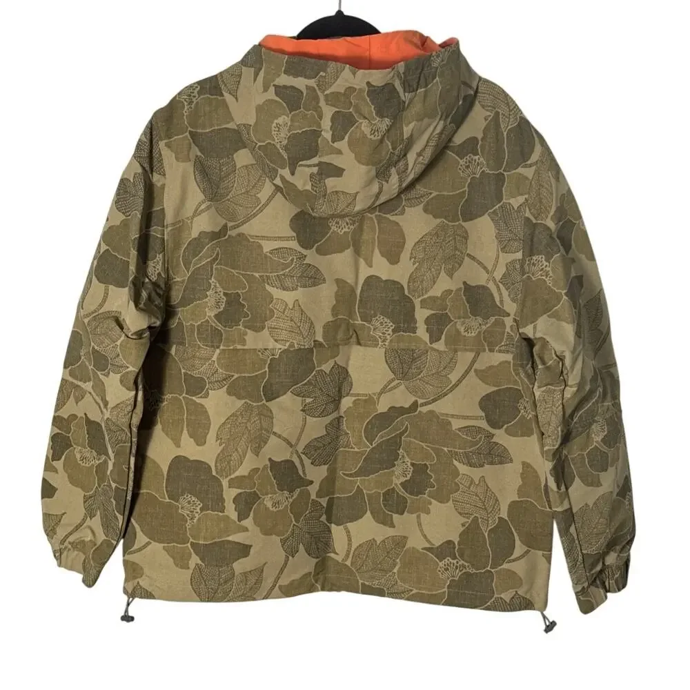 Sun + Stone Mens Camo Green Leaf Print Full Zip Hooded Windbreaker Size L NWT - Picture 5 of 14